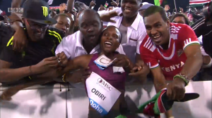 The Kenyan fans go wild