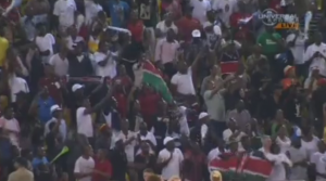 The Kenyan and Ethiopian Expats made a raucous crowd.