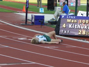 Parker Stinson Exhausted After the Race