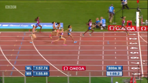 Women's 800m Finish in Rome