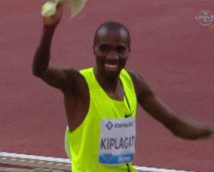 Silas Kiplagat celebrates in Rome