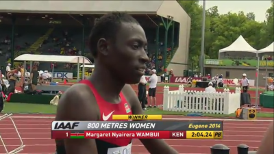 Wambui after the race