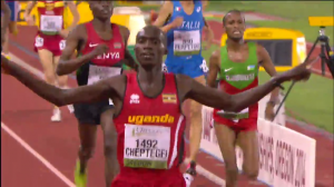 Cheptegei had time to celebrate at the end