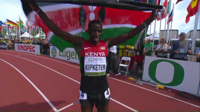 Kipketer soaked in the cheers after his victory