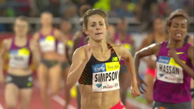 Simpson looked strong as she pulled away for the win