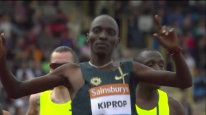 Kiprop had plenty of time to celebrate