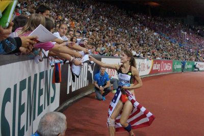 Simpson took a victory lap in Zurich after clinching the DL title. (Photo by Jason Simpson)