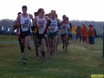 Tiernan (far left) leading the chase pack at NCAAs in 2013