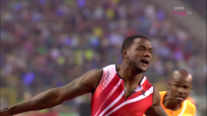 Gatlin flew in the 100 (video below)