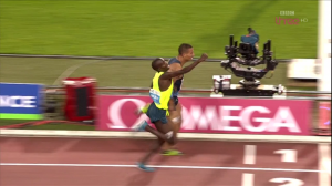 Kiplagat Celebrates Before the Finish