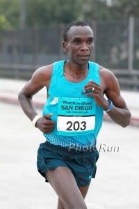 Kipchoge, in San Diego last year, has never finished lower than second in a marathon.