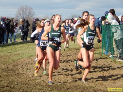 MSU's Leah O'Connor (middle) and Katie Landwehr (right) at NCAAs last year