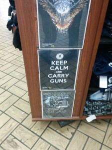 Keep calm and carry guns t shirt. Maybe we should make this 1st prize in our prediction contest.