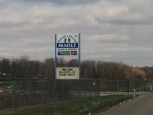 The entrance to the course