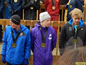 Fauble on the awards stand after finishing 13th in '13