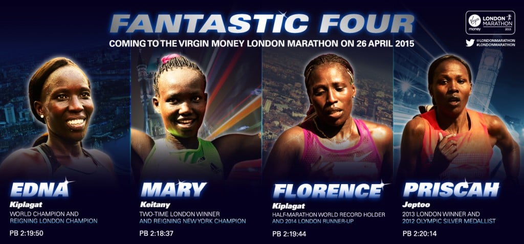 Edna Kiplagat, Mary Keitany, Florence Kiplagat and Priscah Jeptoo are the 'Fantastic Four'