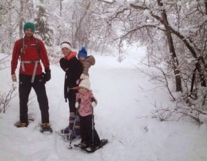 Snowshoeing has become a popular activity for the Houles this winter