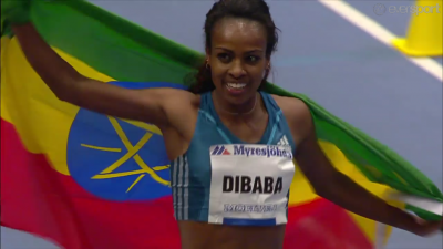 Dibaba broke her fourth indoor world record in just over a year
