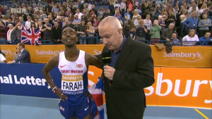 Mo Farah celebrates with the Union Jack