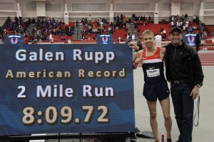 Galen Rupp and Alberto Salazar after the American 2 mile record in 2012