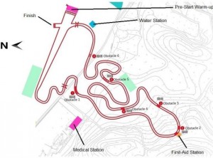 At least 10 sharp turns of at least 90 degrees per lap