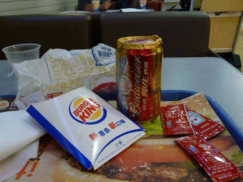 Burger King with Budweiser - It doesn't get much more American than that. Why don't American BKs sell beer?