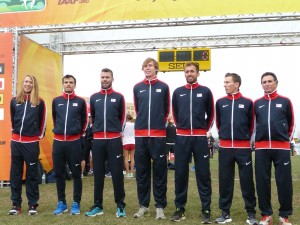 Team USA: Andrew Colley, Patrick Smyth, Bobby Curtis, Maksim Korolev, Chris Derrick, Ryan Vail and Thom Hunt 