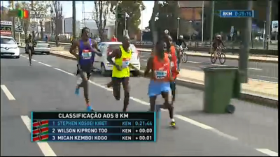 The leaders dropped Farah early in the race