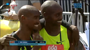 Mo Farah and Micah Kogo