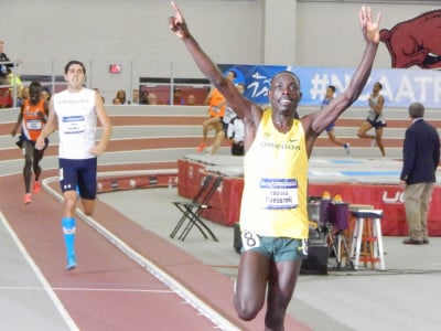 Cheserek used his famous kick to win the NCAA mile title in 2015