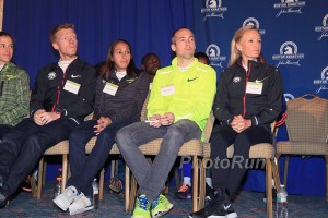 Amy Hastings Cragg, Matt Tegenkamp, Desi Linden, Dathan Ritzenhein, Shalane Flanagan at the Press Conference