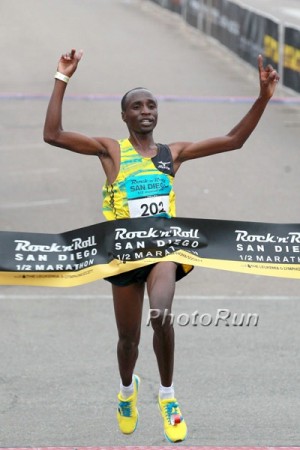 Koech ran a blazing 58:41 in San Diego two years ago