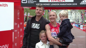 Paula and Her Family at the Finish