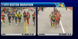 Dathan and Meb and Desi Lead the Boston Marathon Simultaneously