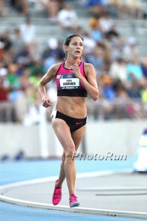 Goucher's last track race: the 10,000 at USAs in 2013 (she finished 5th)