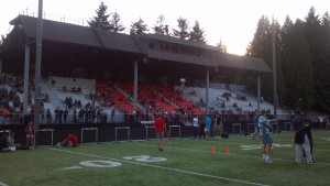 Many of the Fans are on the infield not in the stands