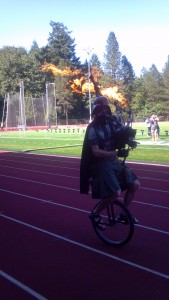 A bagpiper with fire!