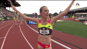 Jenny Simpson celebrates