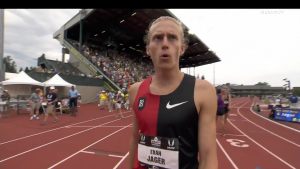 Evan Jager after the race