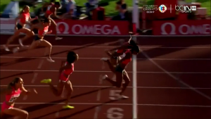 Brianna Rollins (inside) and Jasmin Stowers - That's what we call a tight finish