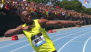 Bolt was having fun before the race