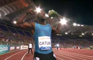Gatlin Celebrates in Rome
