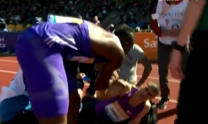 Bracy checked on Gemilis after the race