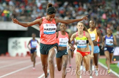Hassan winning last year's Lausanne DL 1500