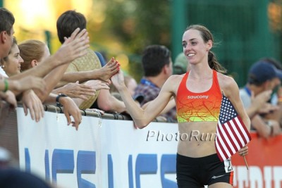 Huddle looked great in her last race, closing out her USA 10,000 victory with a 65.56 final lap