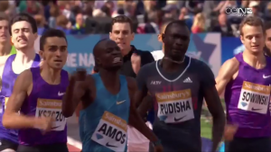 Amos has to give it everything to beat Rudisha