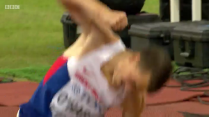 Chris O'Hare pounds his fist in disgust