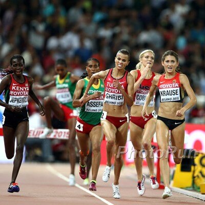 Kiyeng (far left) en route to gold in Beijing last year