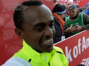 Tsegaye Kebede after winning 2012 Chicago