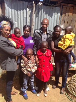 Kibet with his sisters Judy, Daisy, Abigael and his nieces and nephews